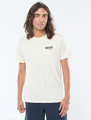 T-shirt imprimé à manches courtes et col rond