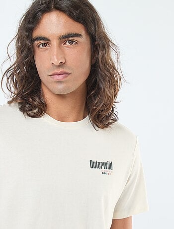 T-shirt imprimé à manches courtes et col rond