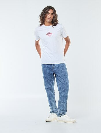 T-shirt imprimé à manches courtes et col rond