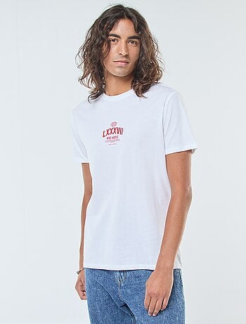 T-shirt imprimé à manches courtes et col rond