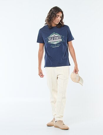 T-shirt imprimé à manches courtes et col rond