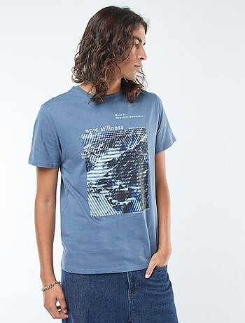 T-shirt imprimé à manches courtes et col rond