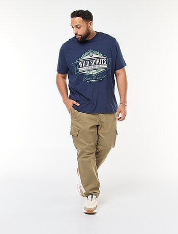 T-shirt imprimé à manches courtes et col rond