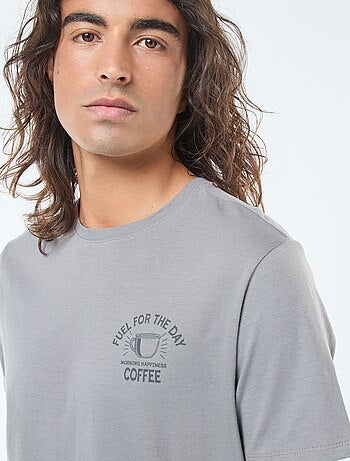T-shirt imprimé à manches courtes et col rond