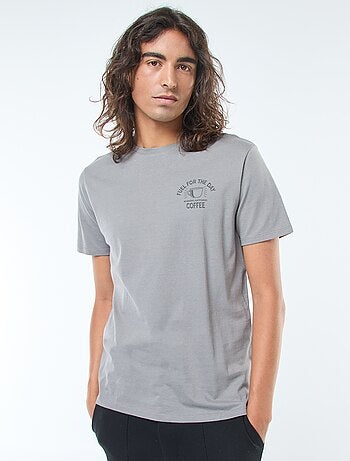 T-shirt imprimé à manches courtes et col rond