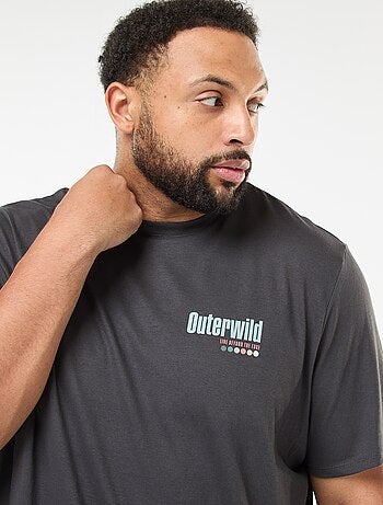 T-shirt imprimé à manches courtes et col rond