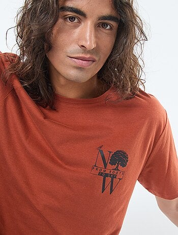 T-shirt imprimé à manches courtes et col rond
