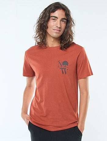 T-shirt imprimé à manches courtes et col rond
