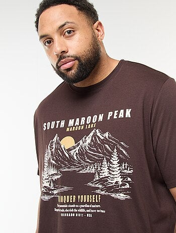 T-shirt imprimé à manches courtes et col rond