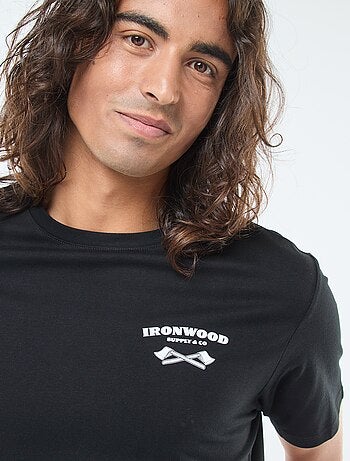 T-shirt imprimé à manches courtes et col rond