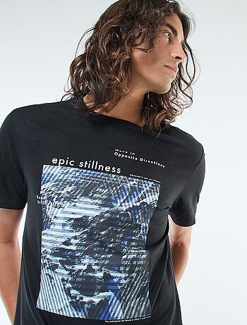 T-shirt imprimé à manches courtes et col rond