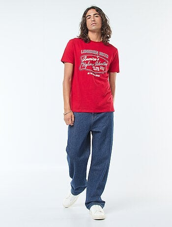 T-shirt imprimé à manches courtes et col rond