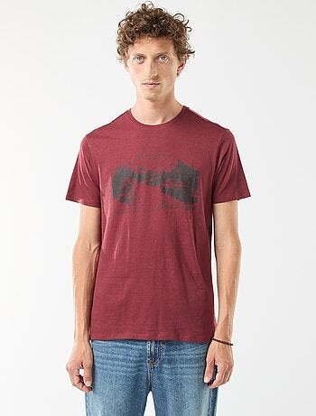 T-shirt imprimé à manches courtes et col rond