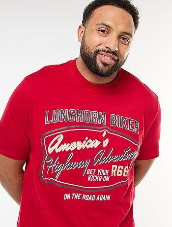 T-shirt imprimé à manches courtes et col rond