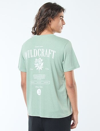 T-shirt imprimé à manches courtes et col rond