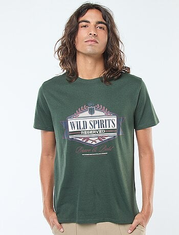 T-shirt imprimé à manches courtes et col rond