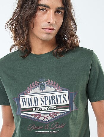 T-shirt imprimé à manches courtes et col rond