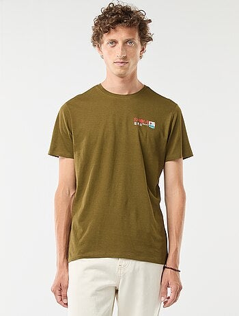 T-shirt imprimé à manches courtes et col rond