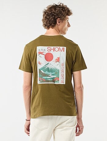 T-shirt imprimé à manches courtes et col rond