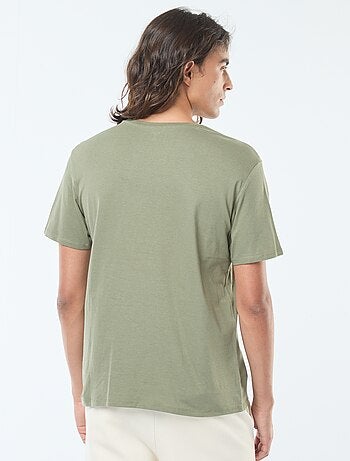 T-shirt imprimé à manches courtes et col rond