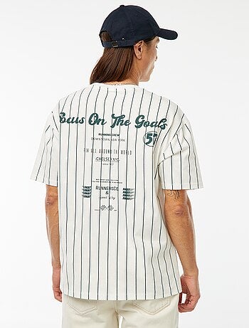 T-shirt imprimé à manches courtes style université américaine