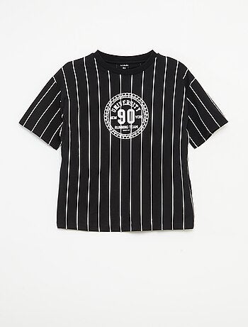 T-shirt imprimé à manches courtes style université américaine