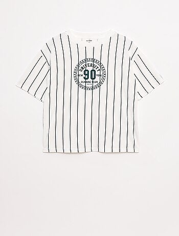 T-shirt imprimé à manches courtes style université américaine
