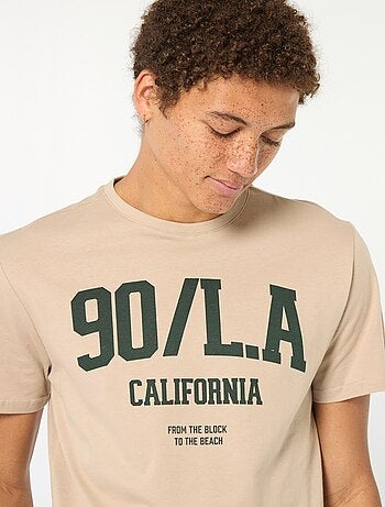 T-shirt imprimé en coton uni