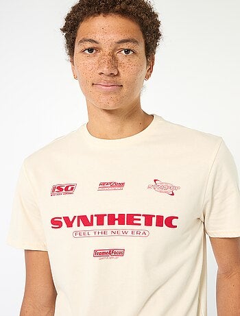 T-shirt imprimé en coton uni