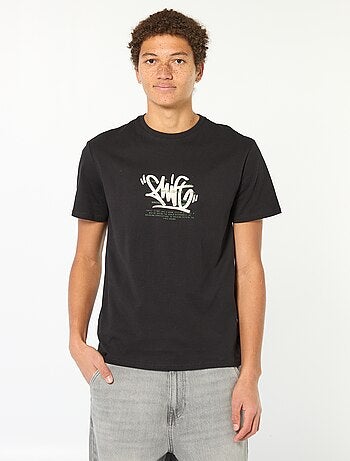 T-shirt imprimé en coton uni