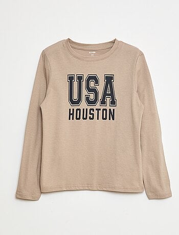 T-shirt imprimé fantaisie à manches longues