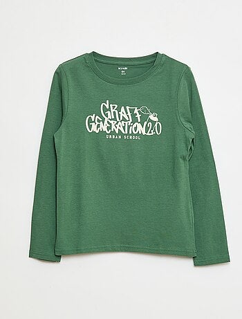 T-shirt imprimé fantaisie à manches longues