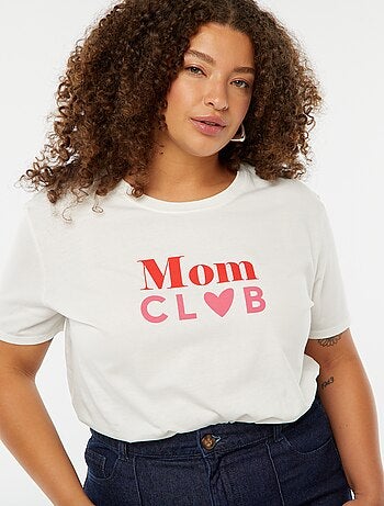 T-shirt imprimé 'fête des mères' manches courtes