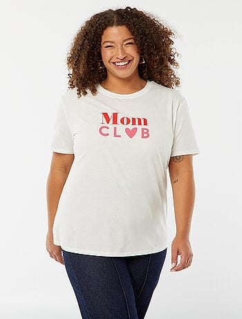 T-shirt imprimé 'fête des mères' manches courtes