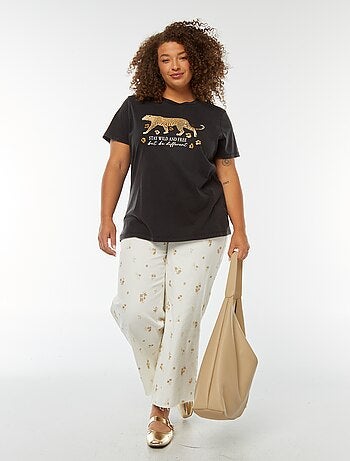 T-shirt imprimé 'jaguar' manches courtes