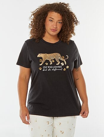 T-shirt imprimé 'jaguar' manches courtes