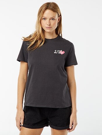 T-shirt imprimé manches courtes 'fête des mères'