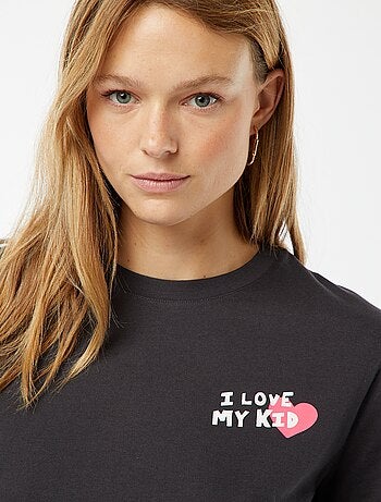 T-shirt imprimé manches courtes 'fête des mères'