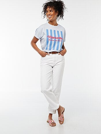 T-shirt imprimé 'Marseille' à manches courtes