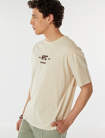 T-shirt imprimé recto-verso manches courtes 'New York'