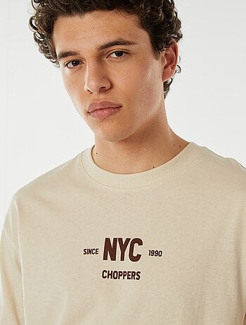 T-shirt imprimé recto-verso manches courtes 'New York'