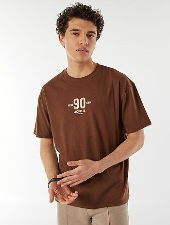 T-shirt imprimé recto-verso manches courtes 'New York'