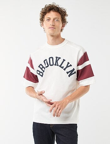 T-shirt imprimé style sport 'New York' à manches courtes