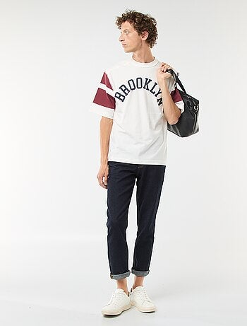 T-shirt imprimé style sport 'New York' à manches courtes