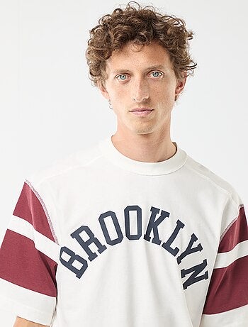 T-shirt imprimé style sport 'New York' à manches courtes