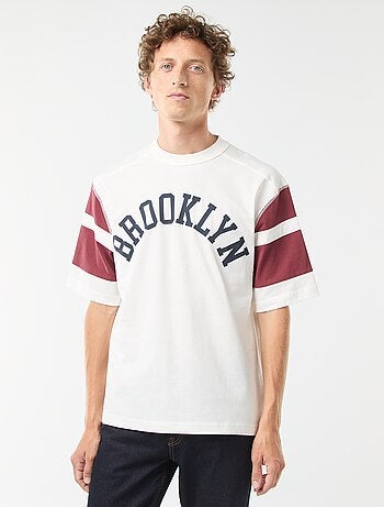 T-shirt imprimé style sport 'New York' à manches courtes