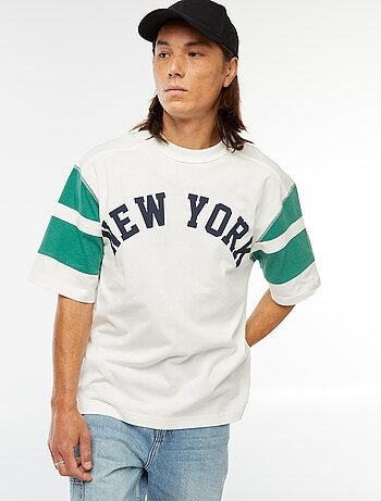 T-shirt imprimé style sport 'New York' à manches courtes