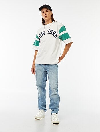 T-shirt imprimé style sport 'New York' à manches courtes