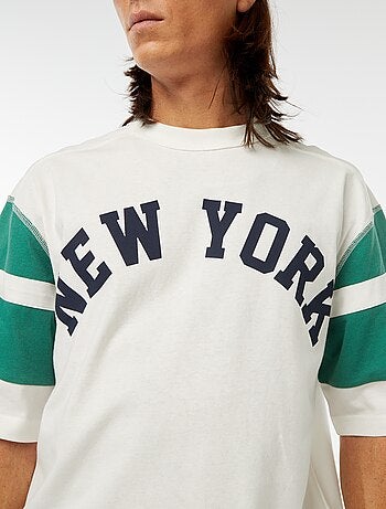 T-shirt imprimé style sport 'New York' à manches courtes