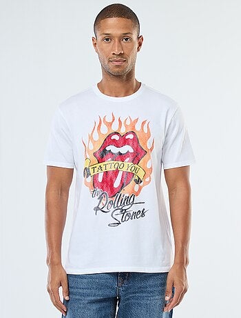 T-shirt imprimé 'The Rolling Stones' à manches courtes